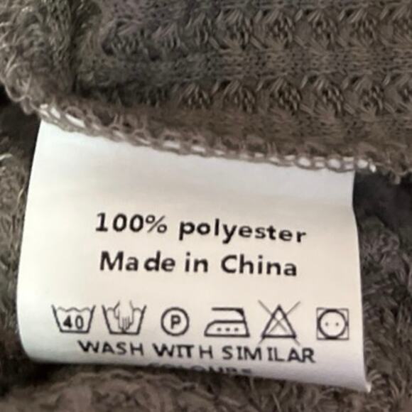 Chamkprl Mens Beige Waffle Knit Short Sleeve Basic Casual T Shirt Tee Top Size L - Picture 5 of 5